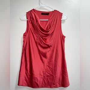 The Limited Sleeveless Scooped Cowl Neck Silky Red/Pink Blouse Size Small